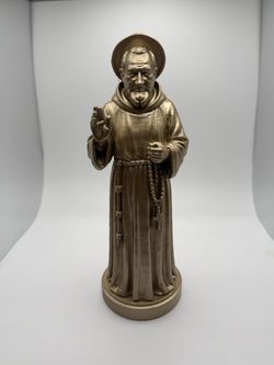 Saint Padre Pio Gold-Toned Figurine Statue