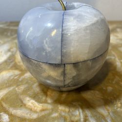 Large Vintage Genuine BLUE ONYX APPLE Paperweight 