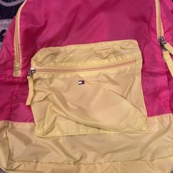 Vintage Tommy Hilfiger Backpack Pink/Yellow