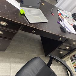 Computer Desk Work Table Drawers FileCabinet Solid Wood 