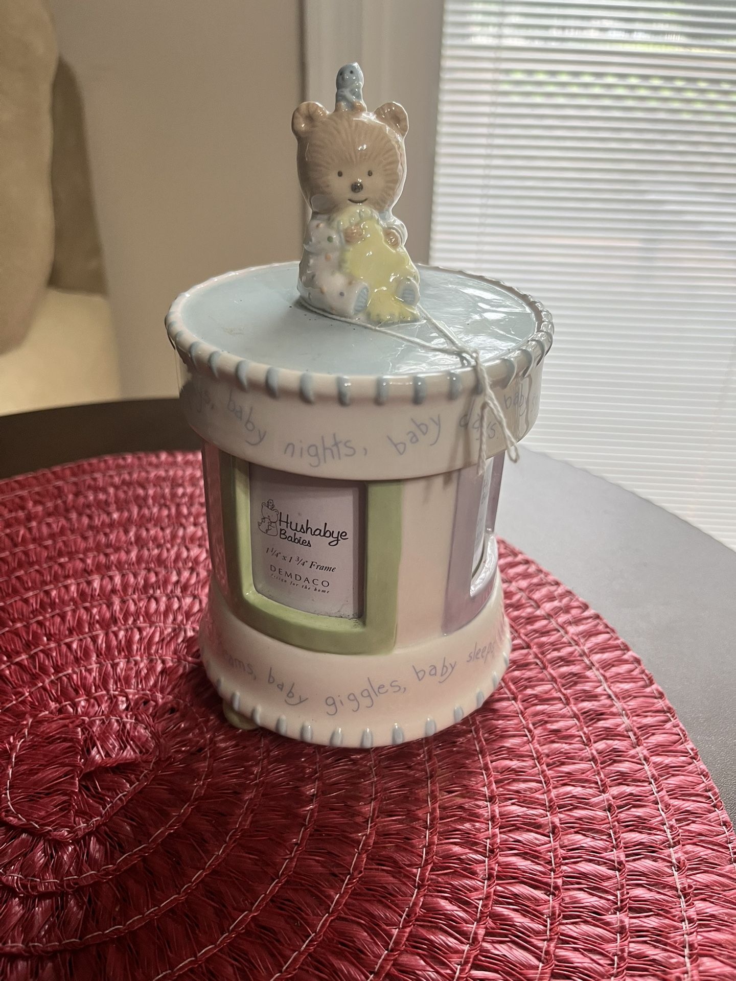 Baby’s Lullaby’s Porcelain Photo Holder And Container 