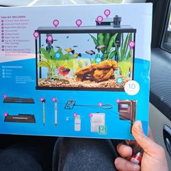 Topfin 10 Gallon Fish Tank Starter Lot