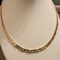 14K gold plated mariner link chain necklace