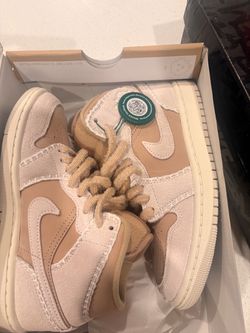 Nike Air Jordan 1 Mid Tan Suede Sneakers