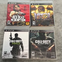PS3 Game Lot Red Dead Redemption MW3 Black Ops Street Fighter IV CIB PlayStation