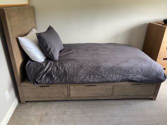 Restoration Hardware Twin Bed Frame with storage drawers