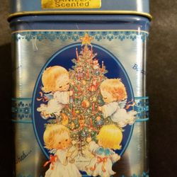 Vintage Christmas Giordano Angel Candle Tin Decor - Vanilla Scented - NEW!