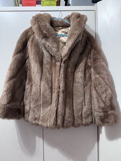 Vintage Susan Lynn Faux Fur Coat – Taupe/Mink Brown