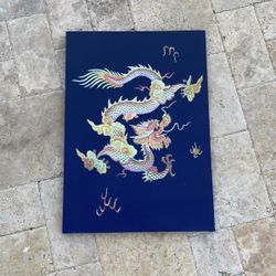 Dragon Poster-Navy Blue