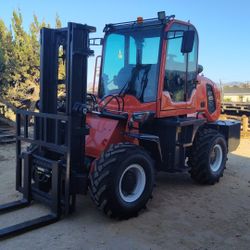 4x4 Rough Terrain Forklift,- "New" at Less Than 5 Hours Usage
