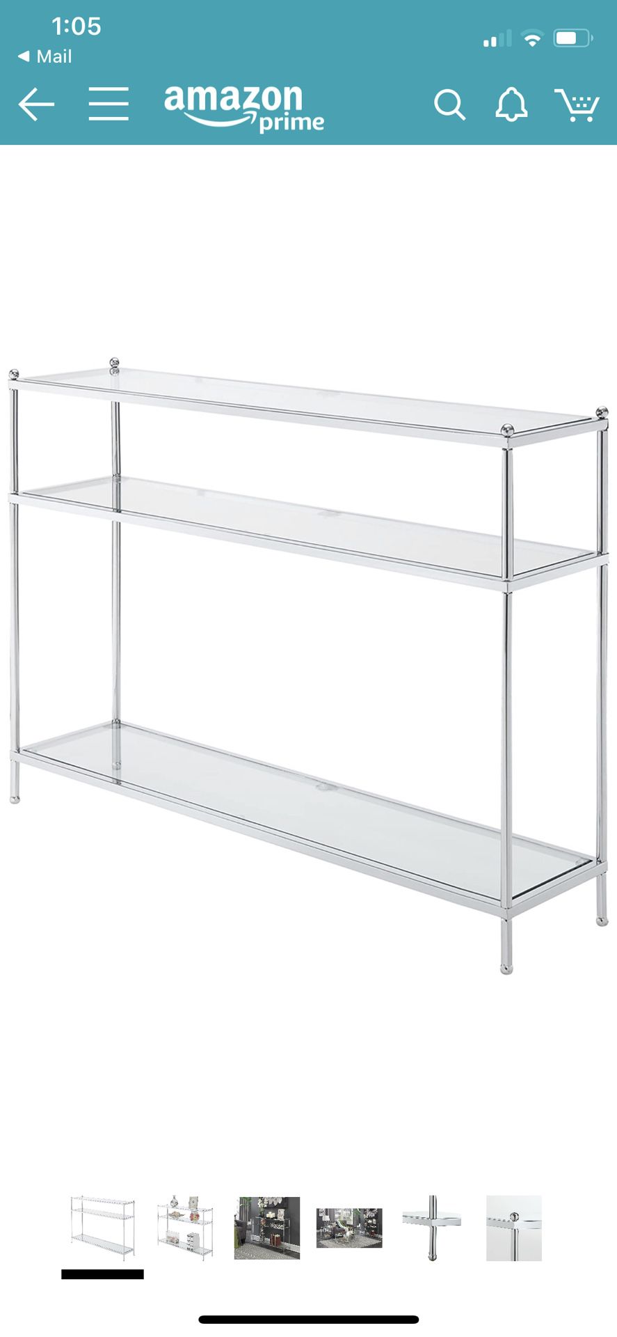 Console table glass/chrome