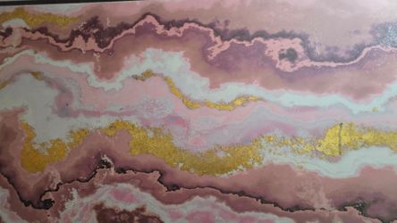 Large Pink & Gold Abstract Framed Wall Art