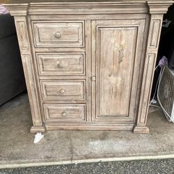 Real Wood Bedroom Suite.  Long Dresser, Tall Dresser And Two Nightstands.