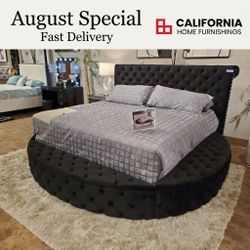 Modern Black Queen Storage Bed Frame with Headboard