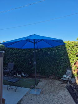 10"ft Market Umbrella Patio Color: Agua Base Not Included