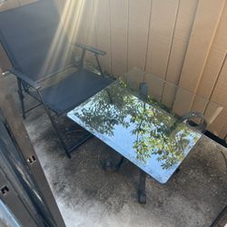 3 Piece Patio Set with Glass Table