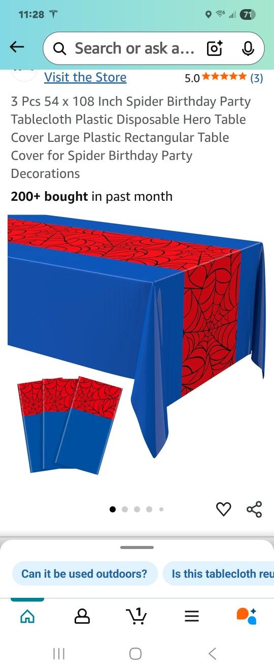 New 3 Pcs 54 x 108 In Spider Birthday Party Tablecloth Plastic Disposable Hero Table Cover Large Plastic Rectangular Table Cover for Spider Birthday
