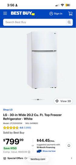 30-in Wide Top Freezer Refrigerator - White