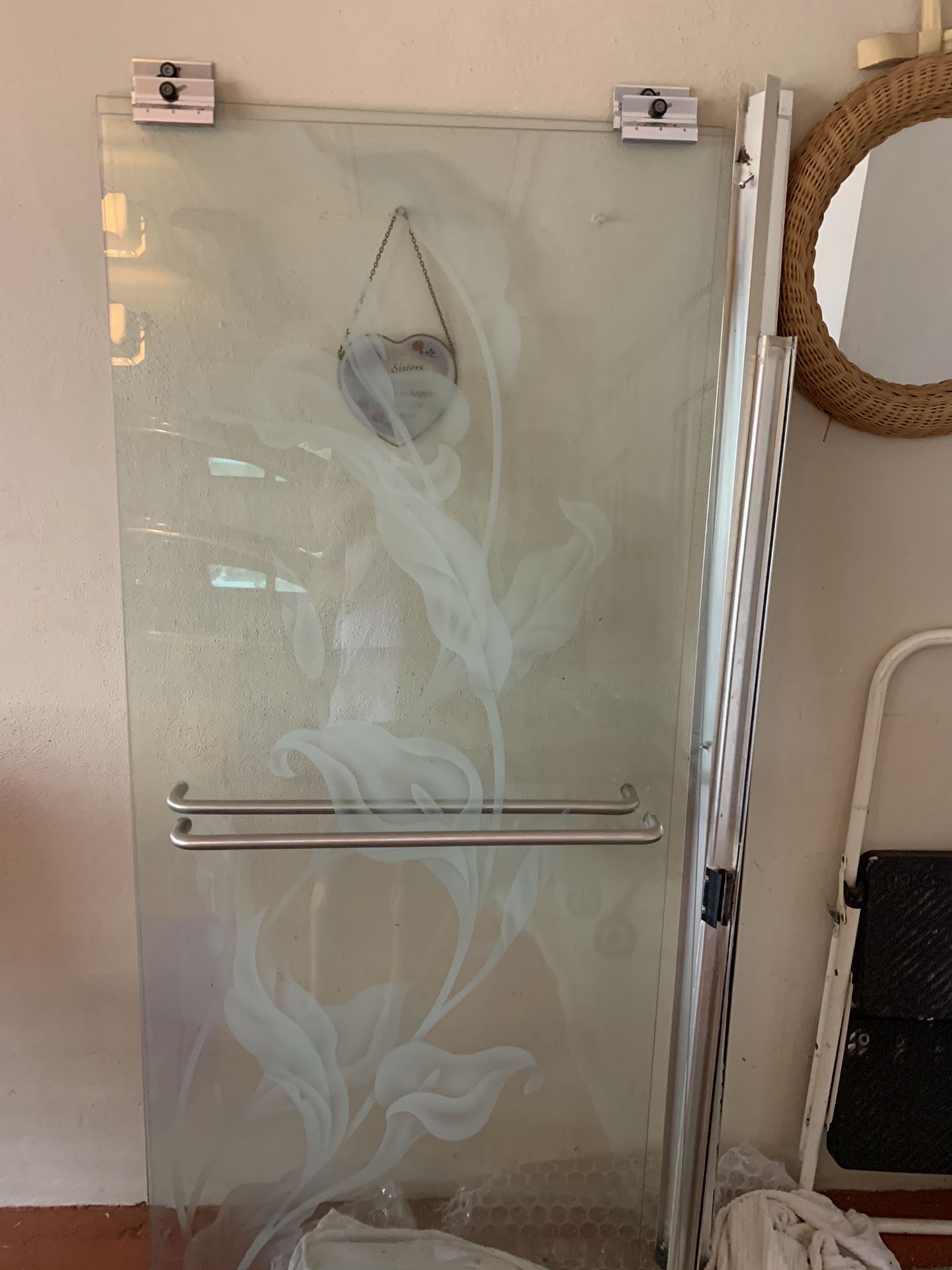 Flower etched sliding glass shower doors for Sale in Boynton Beach, FL