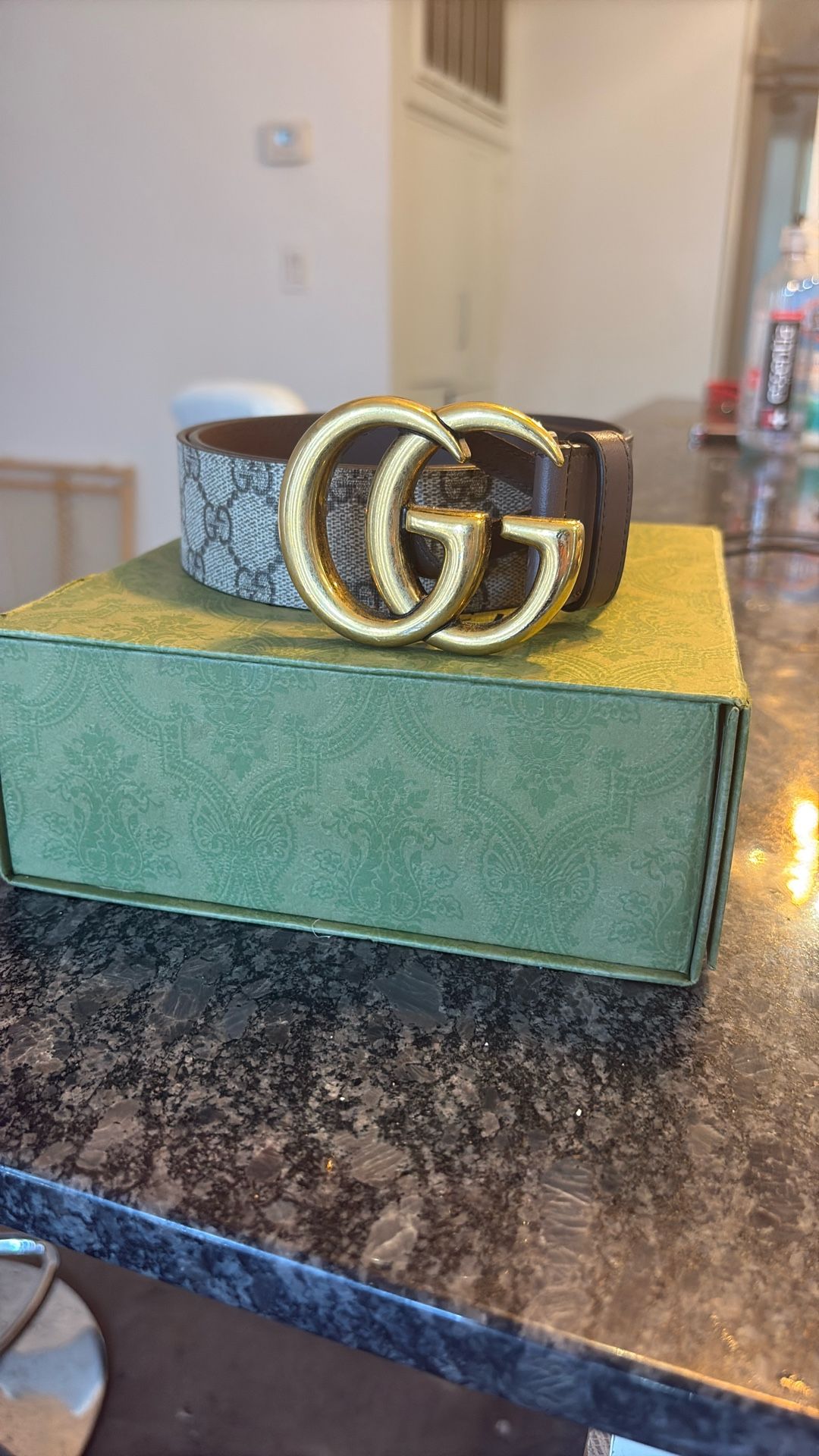 Gucci 400593 Belt Supreme Leather with Polished Golden Double G Buckle 4CM (GGB1016)