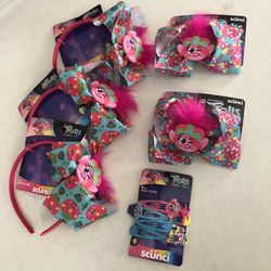 Trolls Girls Headband, Hair Clips, Bow Clip