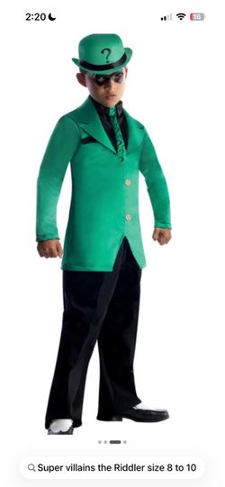 The Riddler Kids Halloween Costume Size 8-10