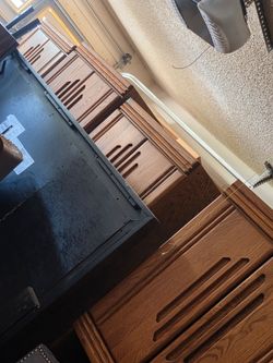 Free king and queen bed and table. All wood no damage