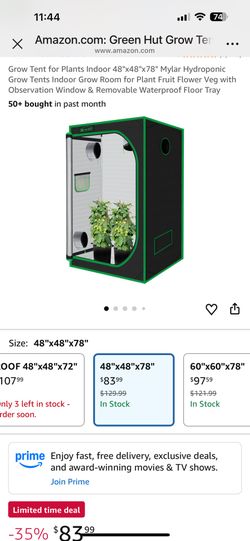 row Tent for Plants Indoor 48"x48"x78" Mylar Hydroponic Grow Tents Indoor Grow Room for Plant Fruit Flower Veg with Observation Window & Removable Wat