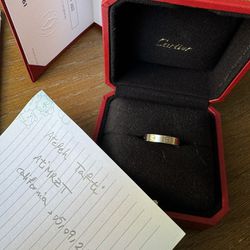 Authentic cartier Mini Love Ring, White Gold , Size 52, Full Set