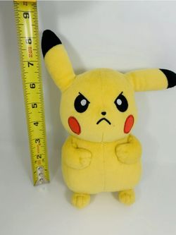 POKEMON PIKACHU FROWNING MAD OFFICIAL TOMY LICENSED 8" PLUSH