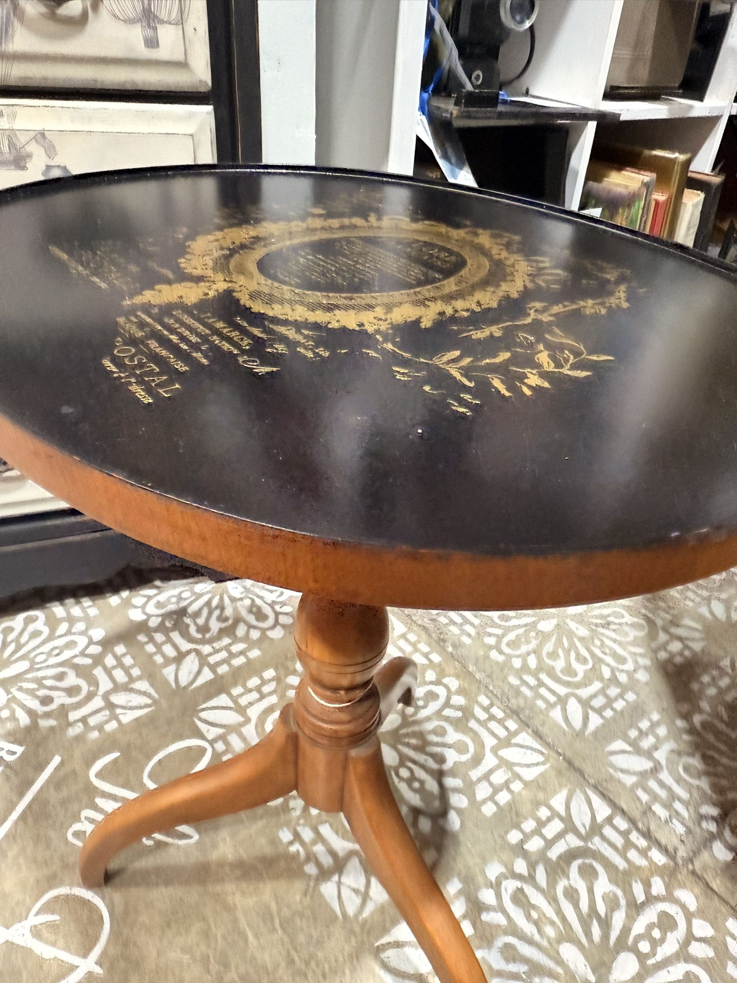 Wood 3-legged Vintage End Table