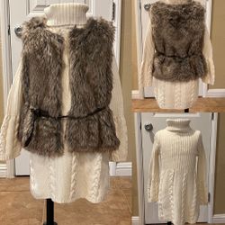 Girls Sweater Dress With Vest. Size 6