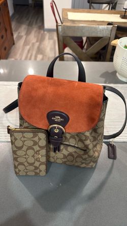 Coach Signature Backpack with Matching Wallet