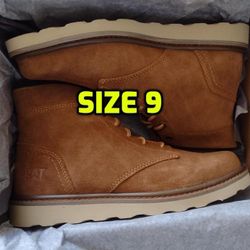 New Men's Caterpillar Boots, Brown, Size 9 
