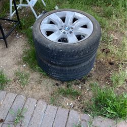 2 Used Stock Bmw Rims Plus Tires .