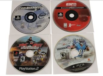 (Lot Of 4)PlayStation Sports Game Disc PS1/PS2/PS3 Cool Boarders 3 Madden NFL 13. This lot includes four PlayStation sports game discs ONLY in paper s