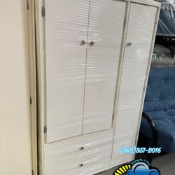 XL white Closet Wardrobe Dresser Ropero Chest New 