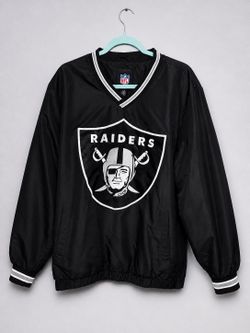 Las Vagas Raiders black and grey polyester windbreaker jacket