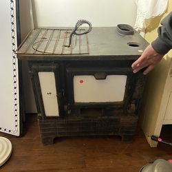 Old wood stove. Cooking vintage