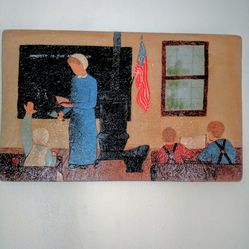 Vintage Hand Painted Wod Wall Art