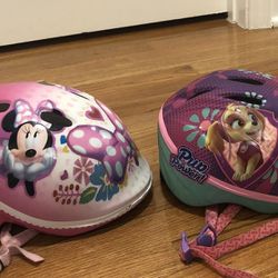 2 Toddler Helmets Minnie Mouse And Paw Patrol