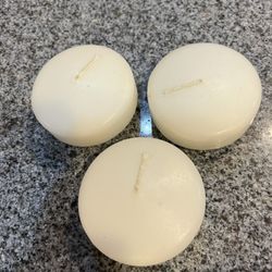 Set Of Three Circular Candles, 3 Inches Wide
