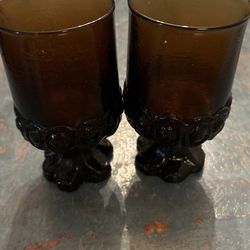 8 Beautiful Dark Brown Goblets