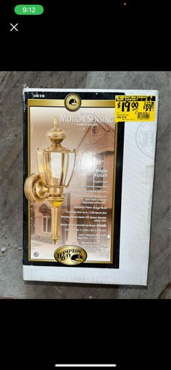 Hampton Bay Outdoor Motion Sensing Coach Light Antiqie Brass Finish