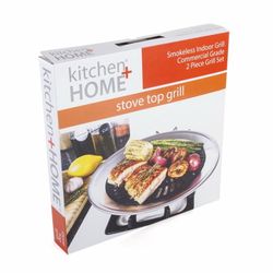 kitchen + HOME Stove Top Grill - Black nonstick indoor electric gas cooktop