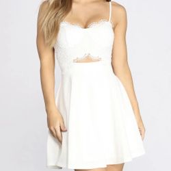 White Lace Windsor Skater Dress