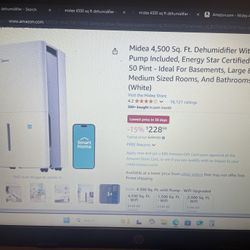 Midea 4,500 Sq. Ft. Energy Star Certified Dehumidifier With Reusable Air Filter 