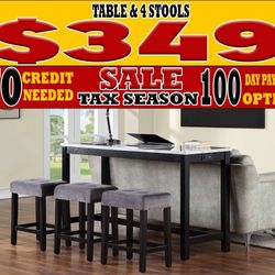 Bar Table With 4 Stools 
