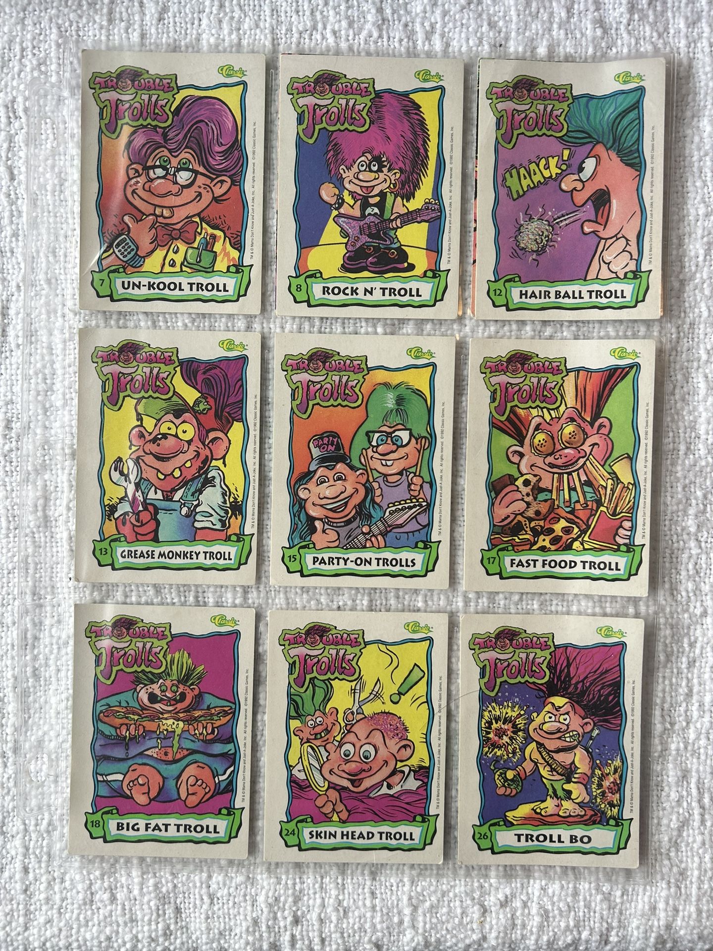 1992 Trouble Trolls Puzzle Trading Cards