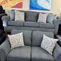 🇺🇸HUGE Blowout Furniture Sale!🇺🇸 Brand New Sofa Loveseat Set W/ Accent Pillows Included! $50 Down Takes It Home Today! 